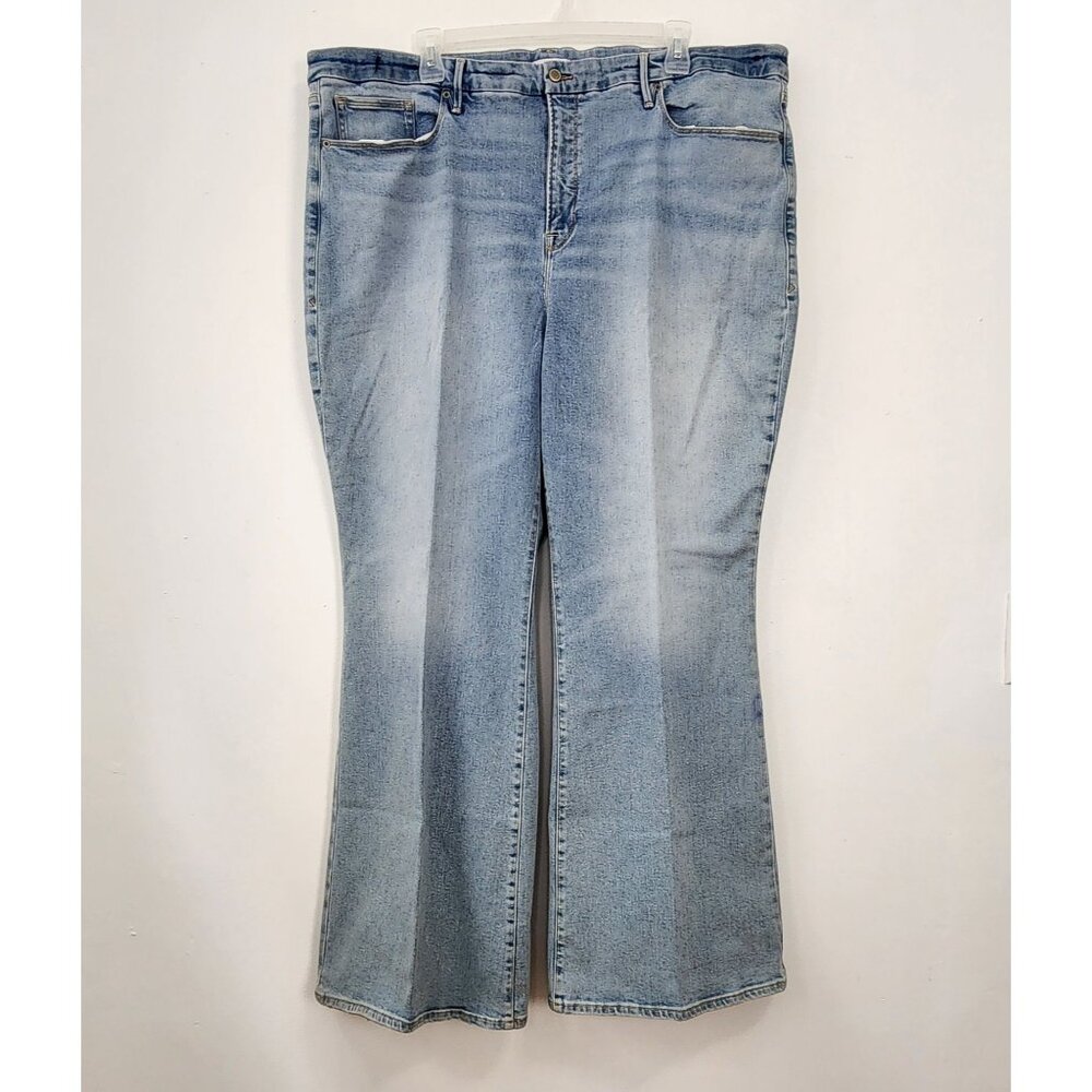 NWT Good American Flare Leg  Jeans sz 26 Light Wash Denim With Flat-Tummy Tech - Picture 5 of 14